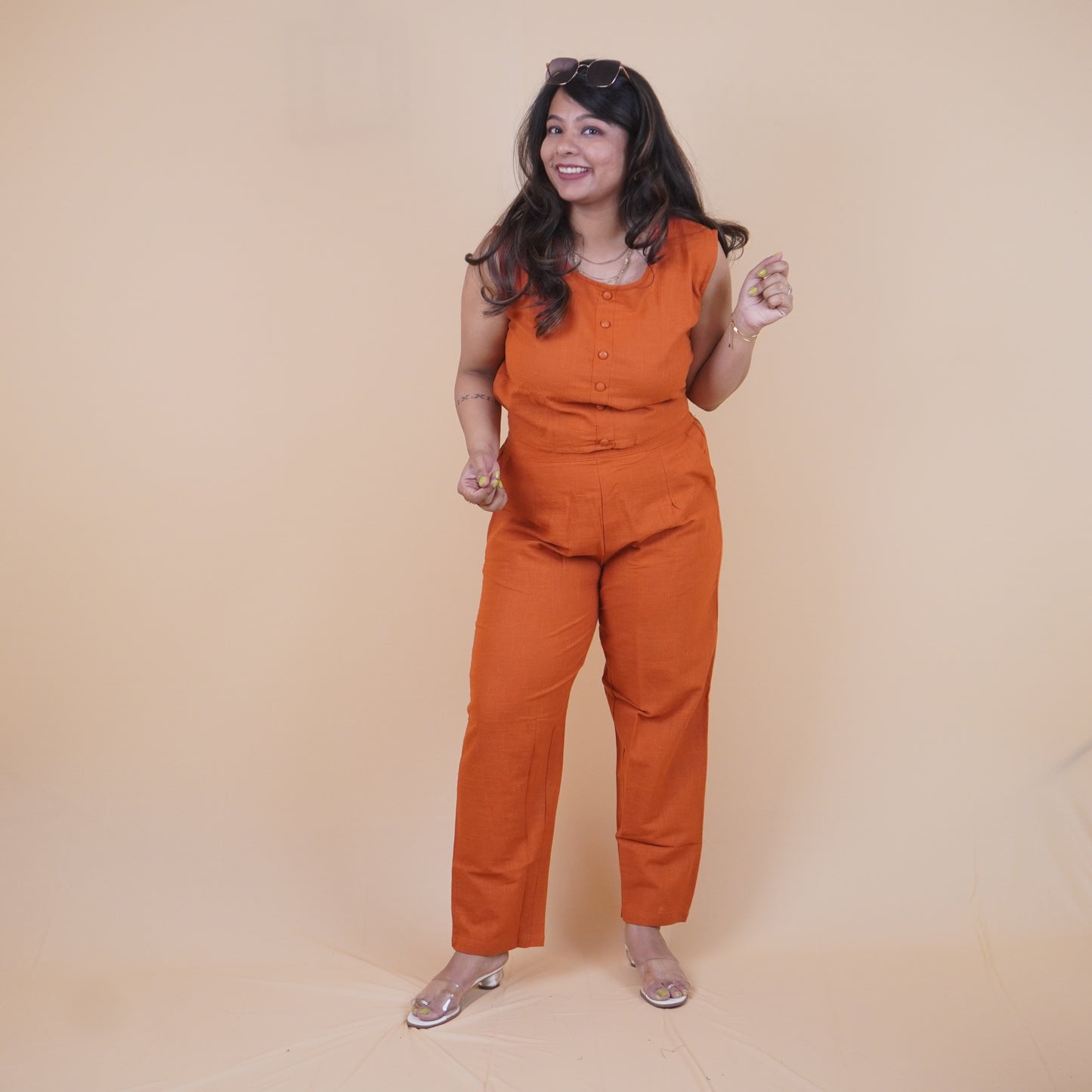 Rust Orange Linen Coord set