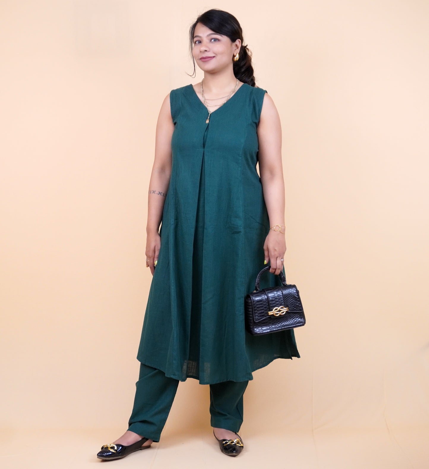 Lime-Yellow Summer kissed Pure Linen Coord set