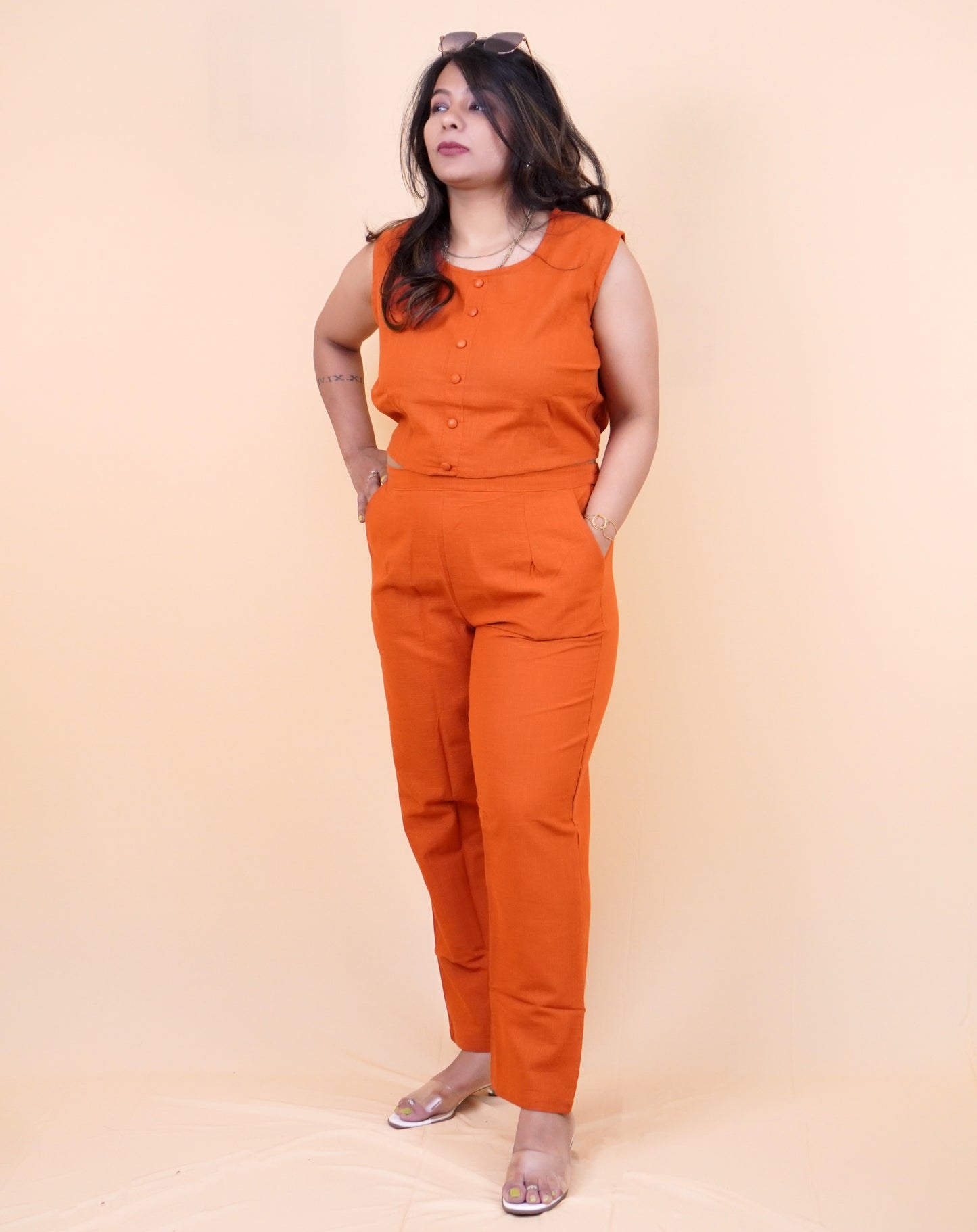Rust Orange Linen Coord set