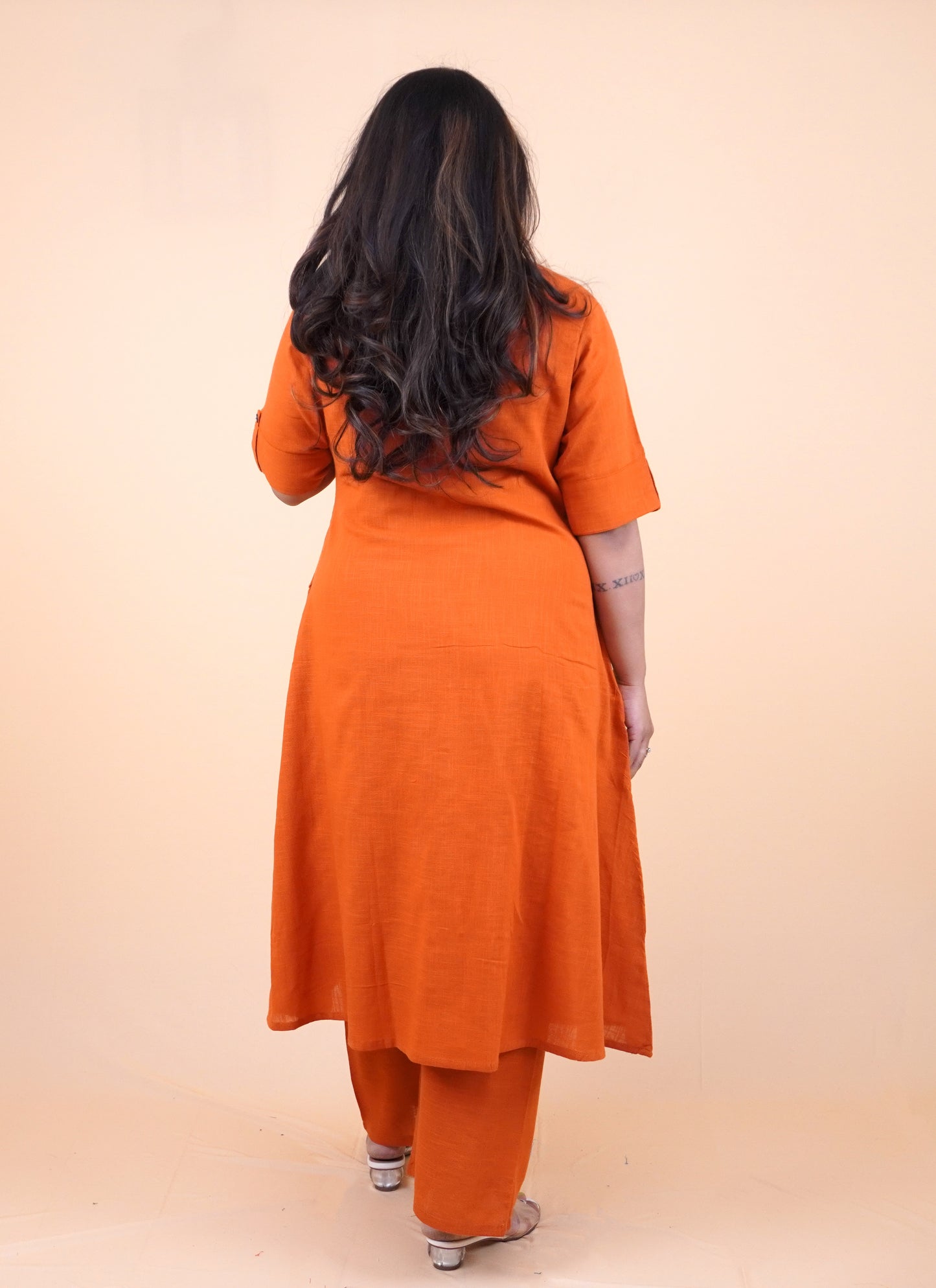 Pure cotton Rust Orange Coord Set with Pockets